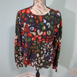 525 sweater medium animal print pullover multi color